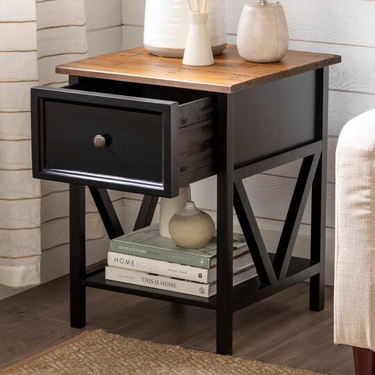 Walker Edison 19" 1-Drawer Wood Side Table